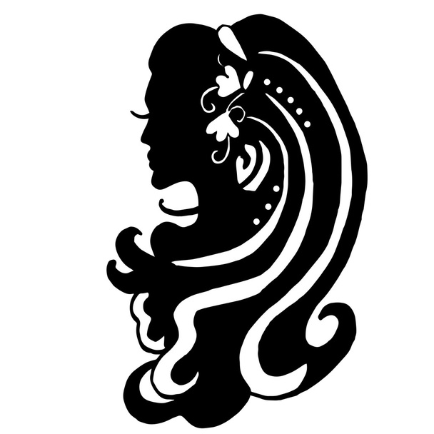 Çok kaliteli özgün çizimde zerafet kadın saç - Vektör, Görsel