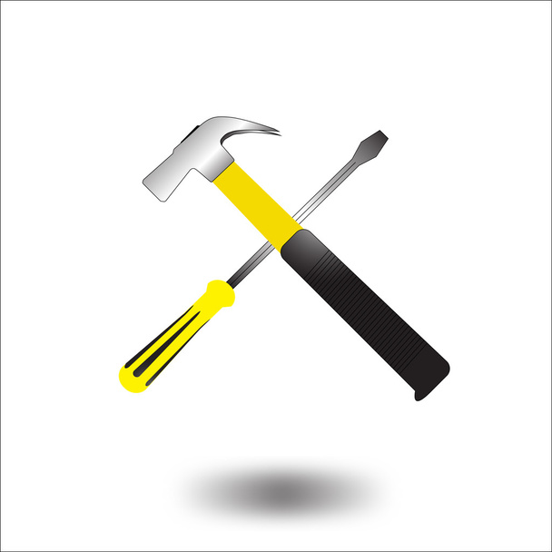 Hammer and Screwdriver icon vector. - Vector, Image