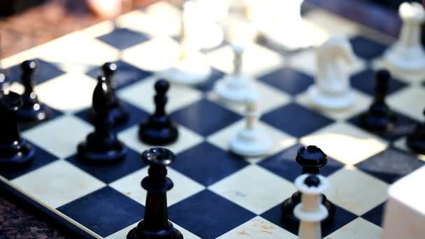 mannen spelen schaak buitenshuis - Video