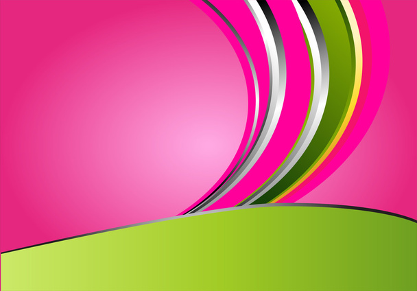 Abstract colorful waves on a pink background - Vecteur, image