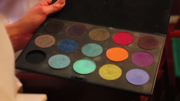 Make-up artist with a palette - Video, Çekim