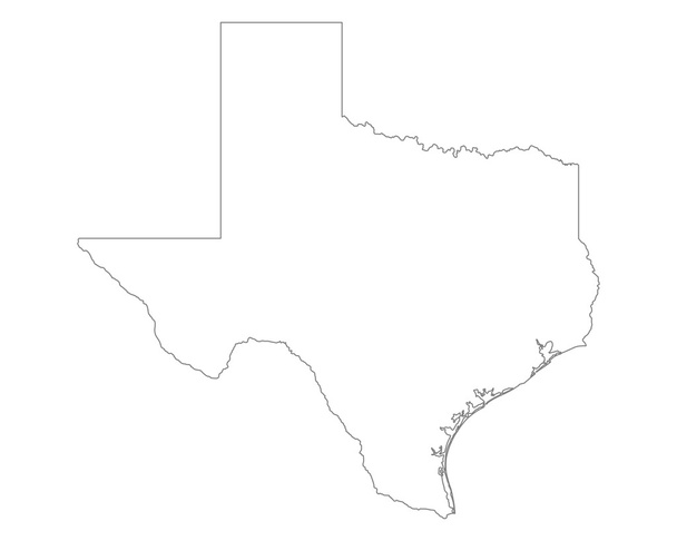 Dokładna mapa Texas - Wektor, obraz