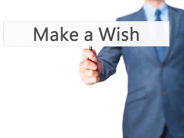 Make a Wish - Businessman hand holding sign - Photo, Image