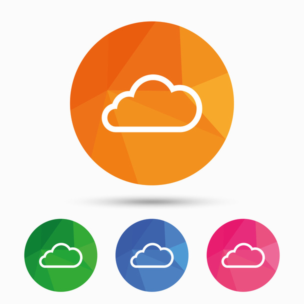 Cloud sign icon. Data storage symbol. - ベクター画像