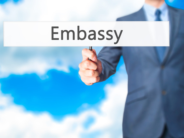 Embassy - İşadamı el tutma işareti - Fotoğraf, Görsel