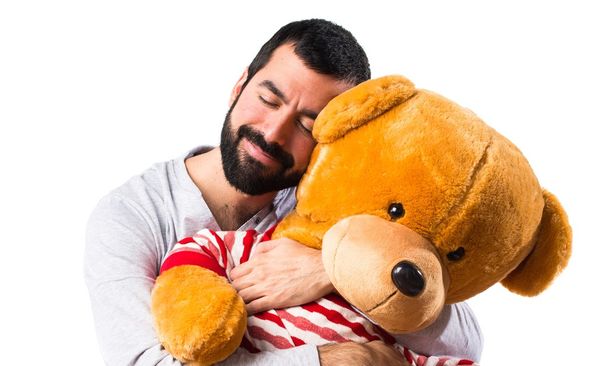 Man with stuffed animal - Photo, Image