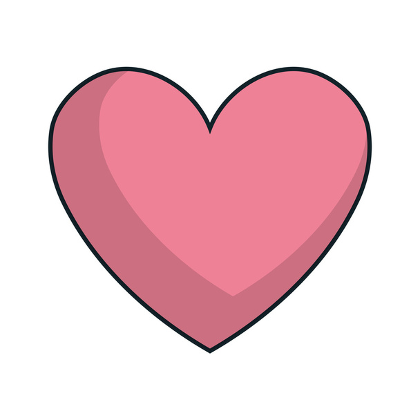 forma de coração rosa
 - Vetor, Imagem