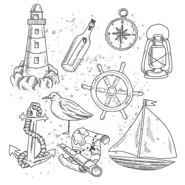 Nautical set objects - Vector, Image