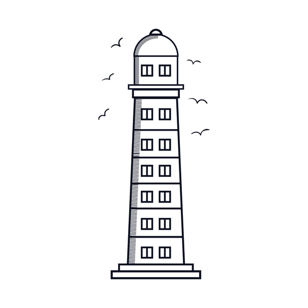 lighthouse tower silhouette - Vektor, Bild