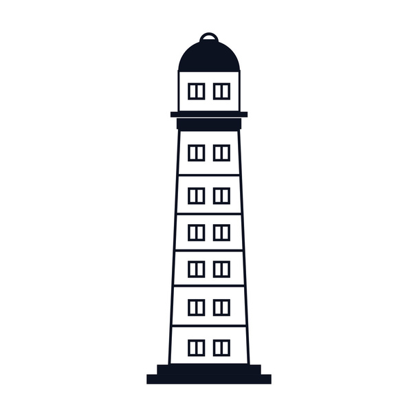 lighthouse tower silhouette - Vector, afbeelding