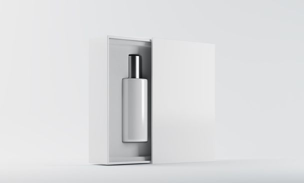 White and silver perfume bottle - 写真・画像