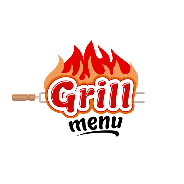 Grill menü logó - Vektor, kép