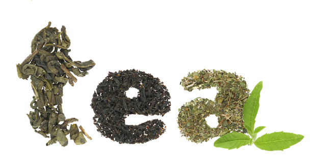 Palabra de té hecha de variedades de té
 - Foto, imagen