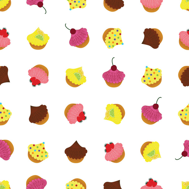 Κόμμα cupcakes μοτίβο - Διάνυσμα, εικόνα