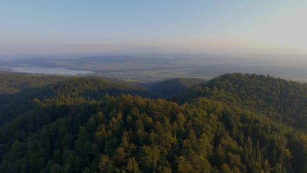 Landcsape de montaña a la hora de verano en el sur de Polonia. Vista desde arriba
. - Imágenes, Vídeo