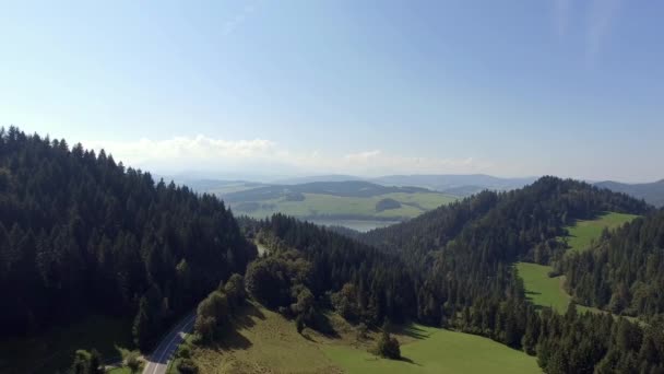 Landcsape di montagna durante l'estate nel sud della Polonia. Vista dall'alto
. - Filmati, video