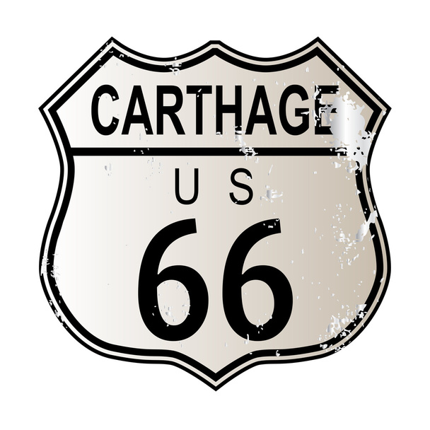 Karthágó Route 66 autópálya jele - Vektor, kép