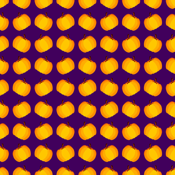 Oranje paarse vakantie naadloze Halloween patroon - Vector, afbeelding