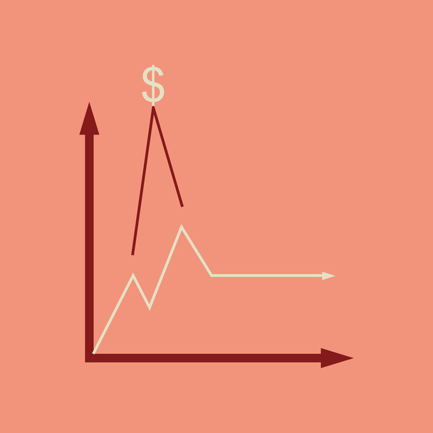Flat web icon on stylish background monetary infographics - Vector, Image