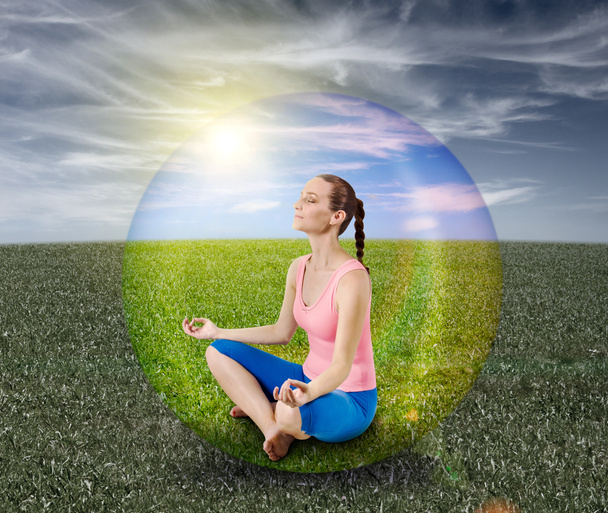Meditatie zeepbel - Foto, afbeelding
