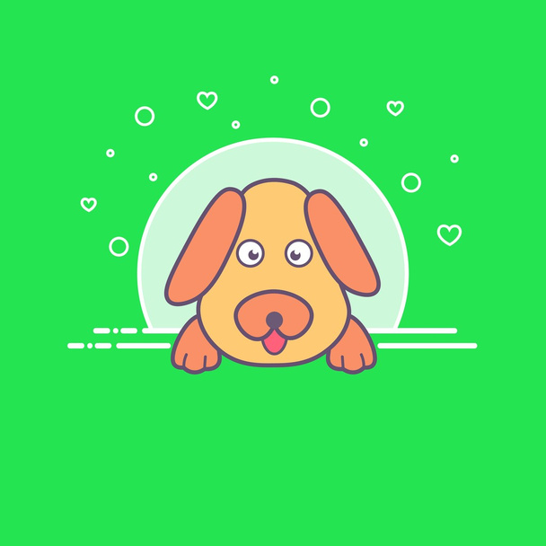 Logo Dog. Style plat et dessin animé. Illustration vectorielle. Fond blanc
. - Vecteur, image