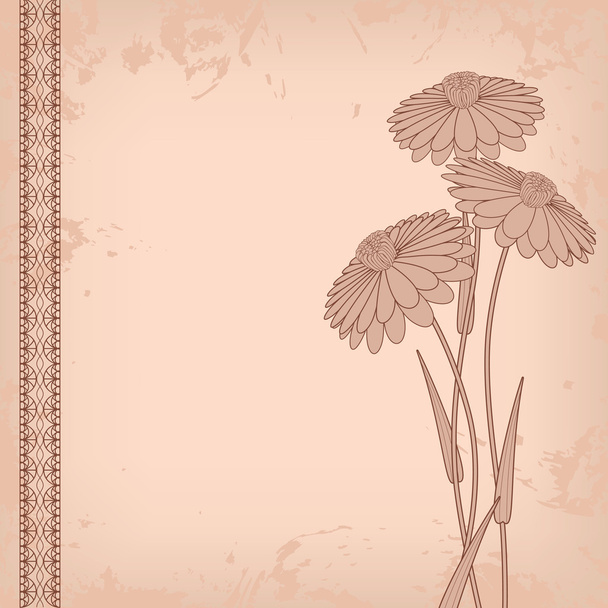 Abstract vintage flowers - Vector, Image