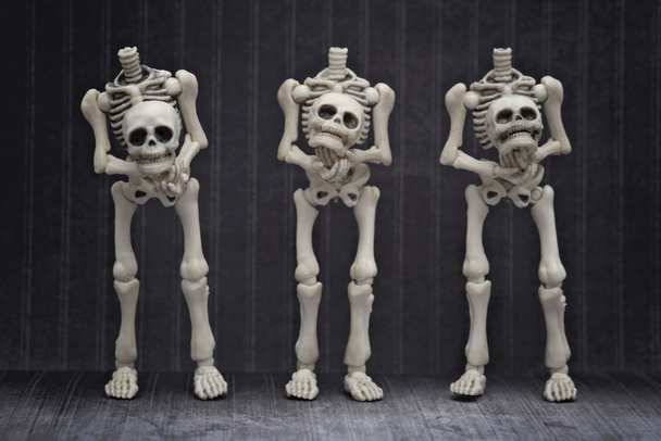 Három fej nélküli csontváz - Fotó, kép