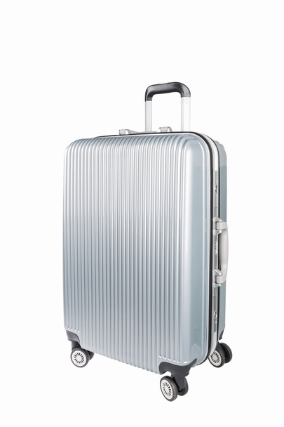 silver travel luggage isolated - Foto, Imagem