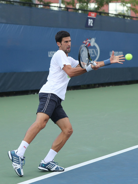 Twelve times Grand Slam champion Novak Djokovic of Serbia practices for for US Open 2016 - Photo, Image