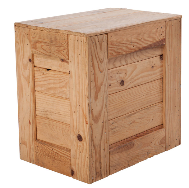 drewniane pudełko izolowane na białym tle - Zdjęcie, obraz