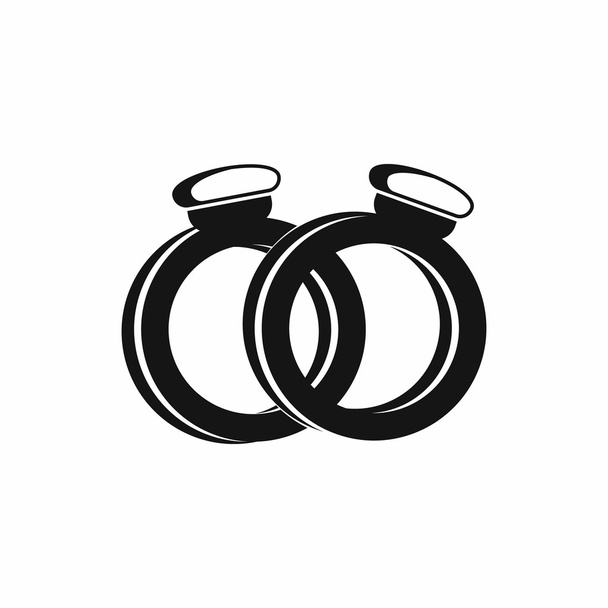 Une paire d'anneaux de mariage en or icône, style simple
 - Vecteur, image