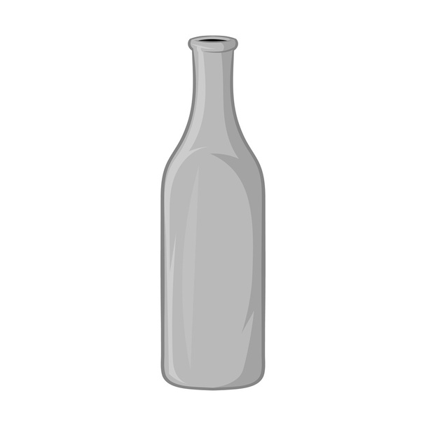 Bottle of beer icon, black monochrome style - ベクター画像