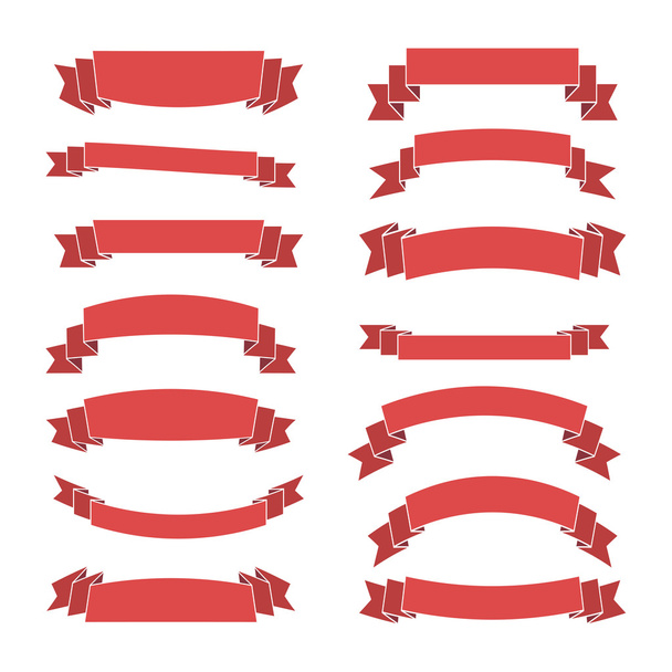 Pink ribbon banners set - Вектор,изображение