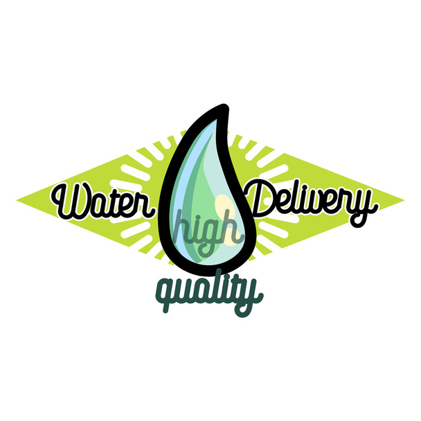 Color vintage Water delivery emblem - Vektor, Bild