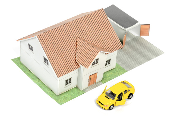 Ház modell és autó - Fotó, kép