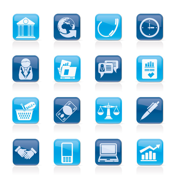 Business and office objects icons - Vector, imagen