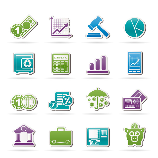 Business and finance icons - Wektor, obraz