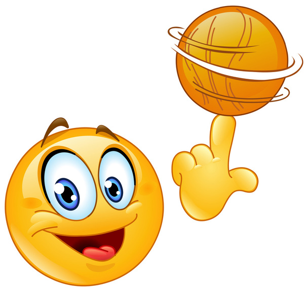 Смайлик м'ячем спінінг
 - Вектор, зображення