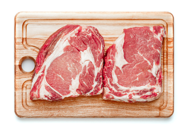 Uncooked organic shin of beef meat - Foto, Imagen