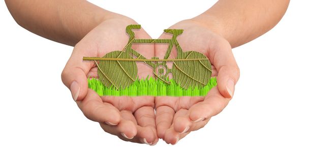 Pushbike de congé vert, concept écologique
 - Photo, image