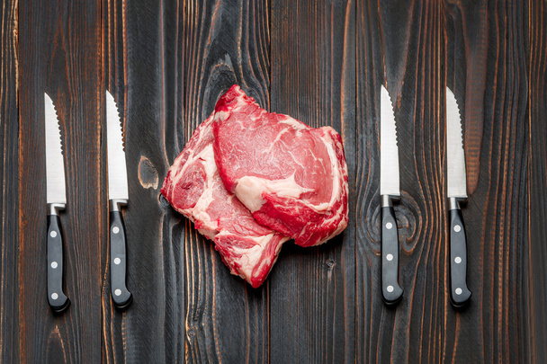 Uncooked organic shin of beef meat - Photo, image