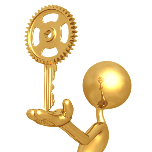 Golden Gear Key - Photo, Image