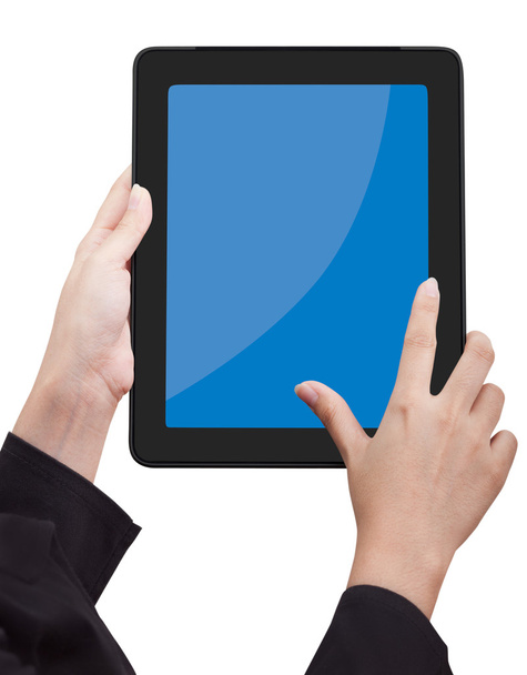 Frau Touch Back-Touchpad für Ihre Marktwerbung verwenden - Foto, Bild