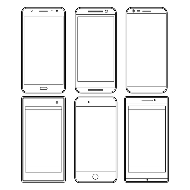 Graphic collection of smartphones - Vector, Image