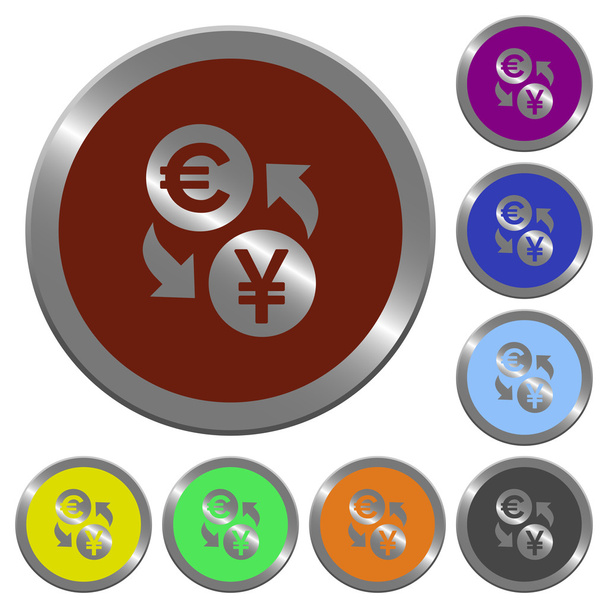 Color Euro Yen botones de cambio
 - Vector, Imagen