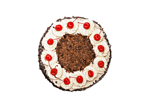Μέλανα Δρυμό τούρτα σε λευκό φόντο - Φωτογραφία, εικόνα