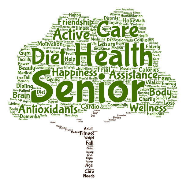 senior health word cloud  - Photo, Image