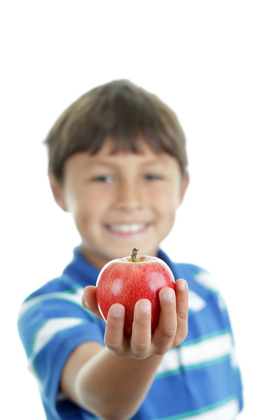 fiú almával - Fotó, kép