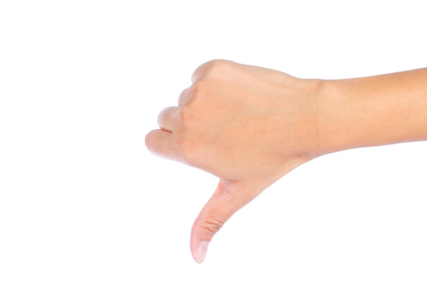 hand met duim omlaag - Foto, afbeelding
