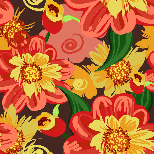 Seamless floral pattern - Διάνυσμα, εικόνα
